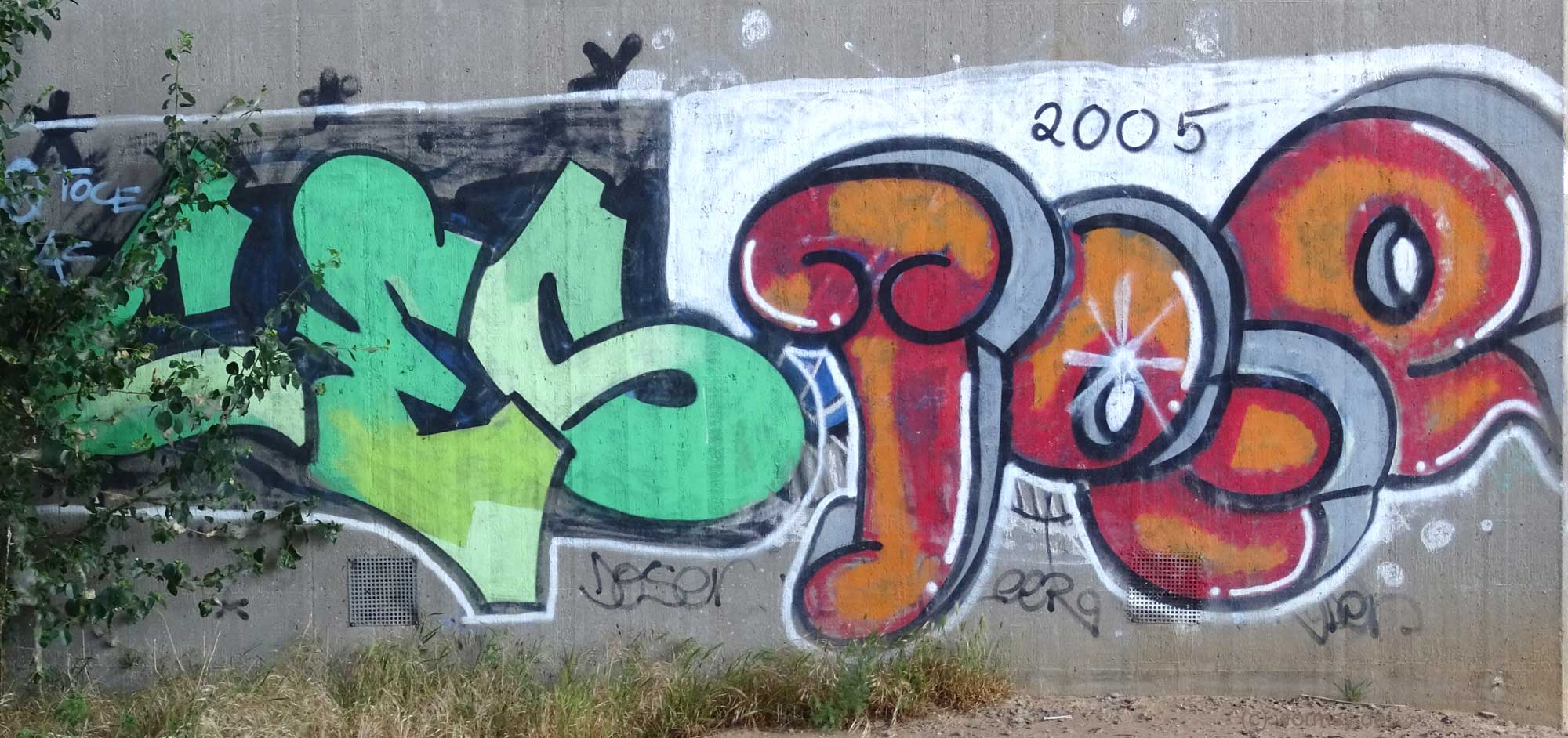 Graffiti unter der Talbrücke Worms-Pfeddersheim - PORE