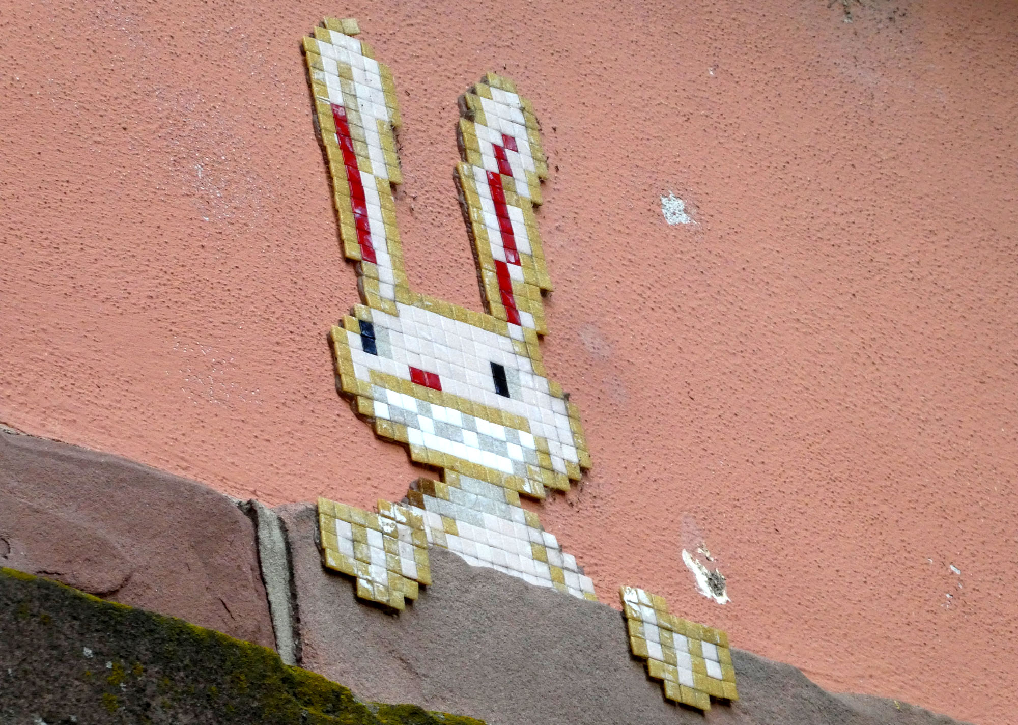 Pixel Art-Hase am Heylshof Worms